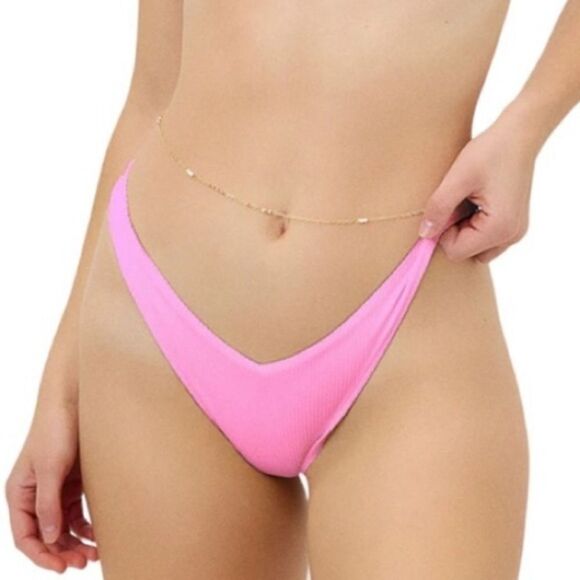 FRANKIE'S BIKINIS Enzo Cheeky Bikini Bottom Cherub Women's Ribbed Size L… - Picture 1 of 14